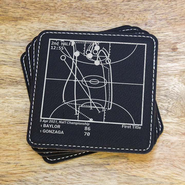 <b>2021 Champions</b> Baylor Basketball Plays: Leatherette Coasters (Set of 4)