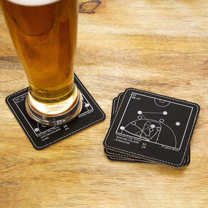 Greatest Boston College Basketball Plays: Leatherette Coasters (Set of 4)