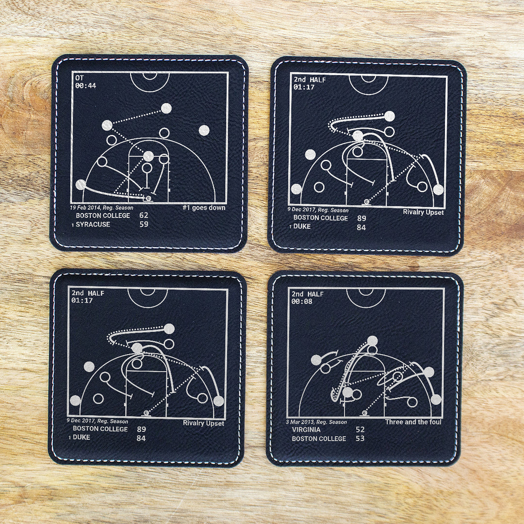 Greatest Boston College Basketball Plays: Leatherette Coasters (Set of 4)