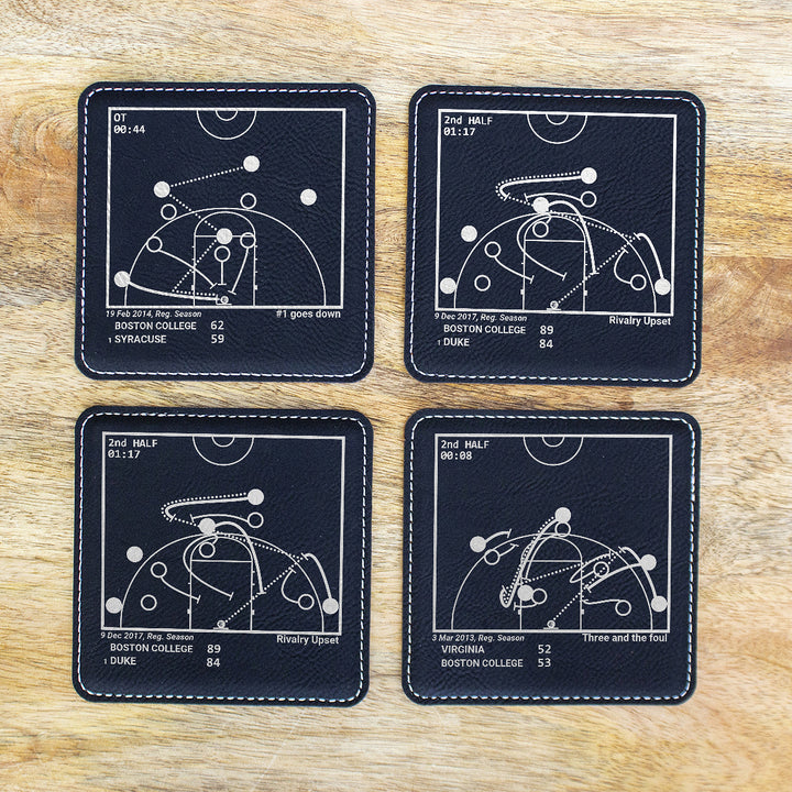 Greatest Boston College Basketball Plays: Leatherette Coasters (Set of 4)