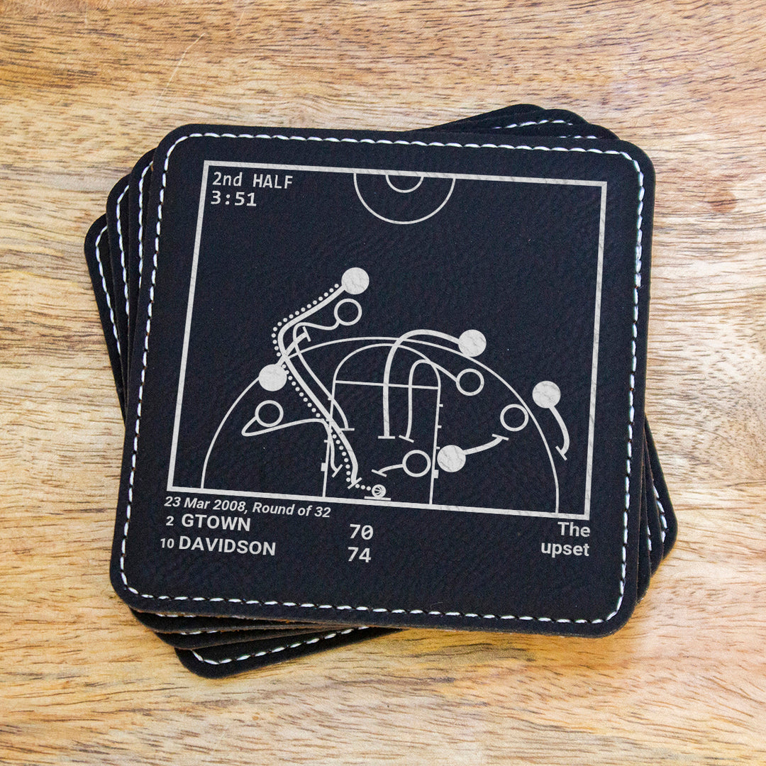 Davidson Basketball Greatest Plays: Leatherette Coasters (Set of 4)