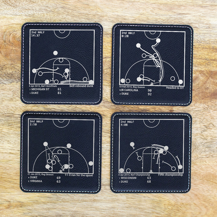 <b>2015 Champions</b> Duke Basketball Plays: Leatherette Coasters (Set of 4)