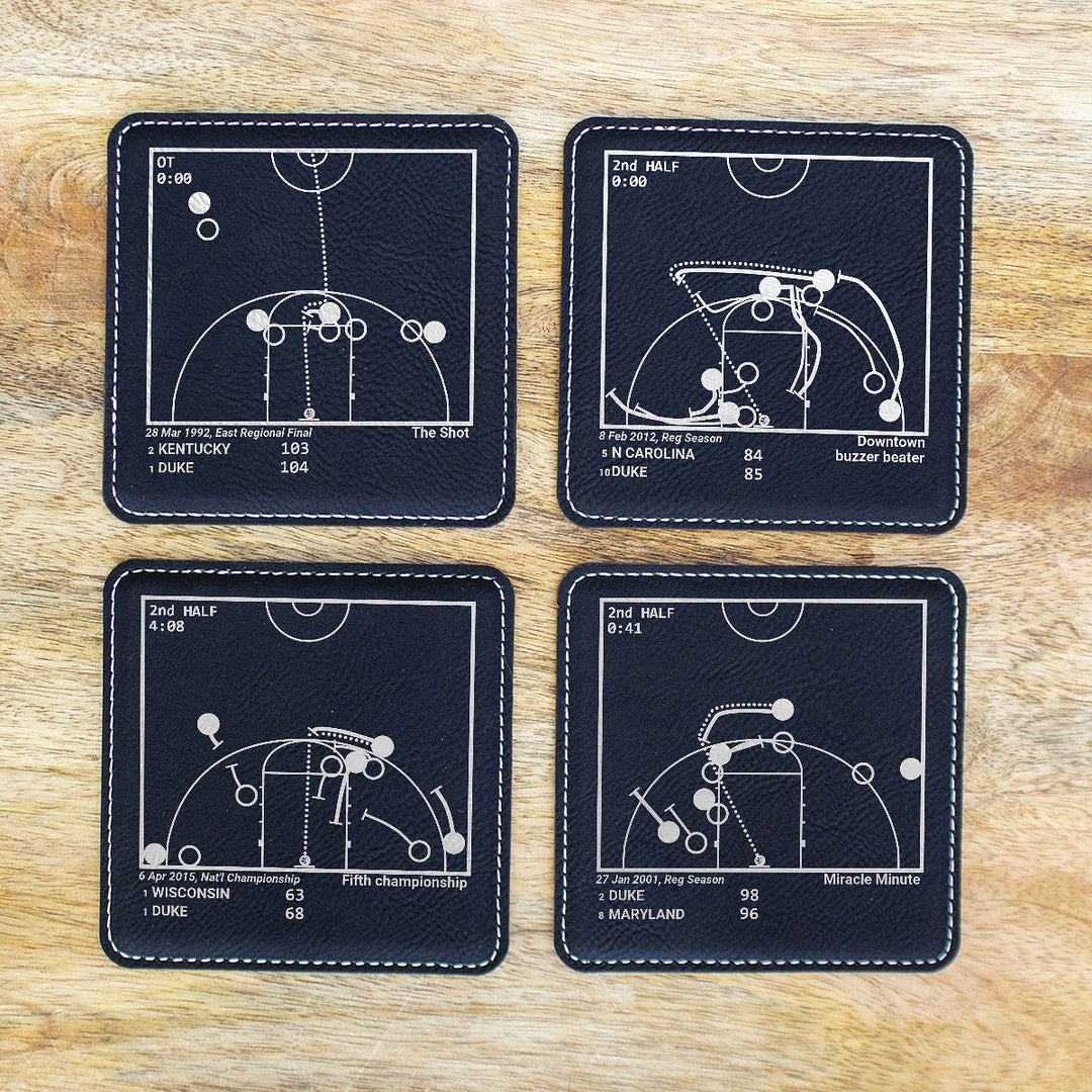 Greatest Duke Basketball Plays: Leatherette Coasters (Set of 4)