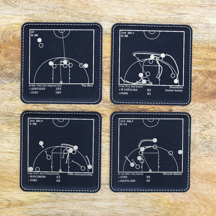 Greatest Duke Basketball Plays: Leatherette Coasters (Set of 4)