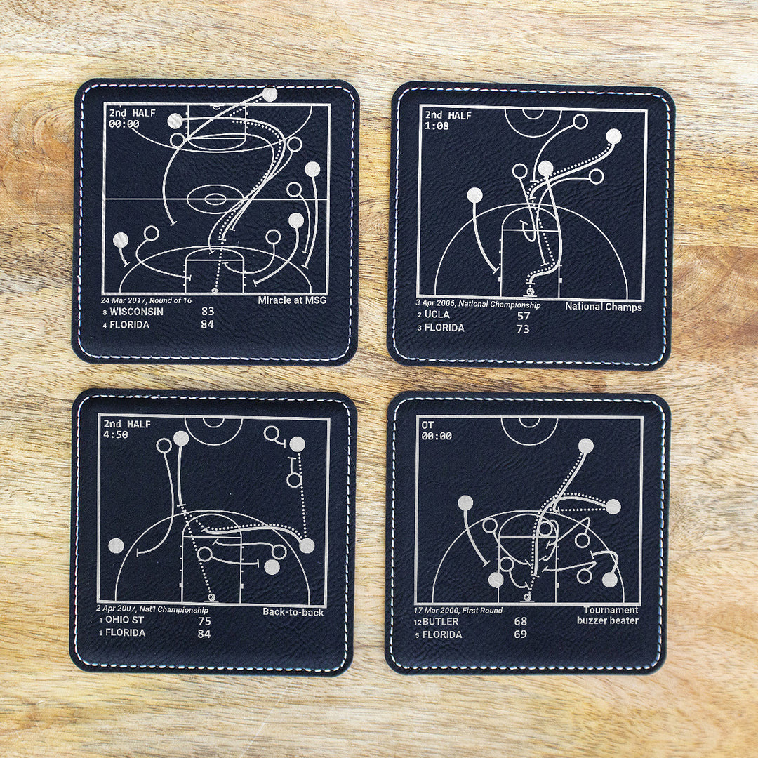 Greatest Florida Basketball Plays: Leatherette Coasters (Set of 4)