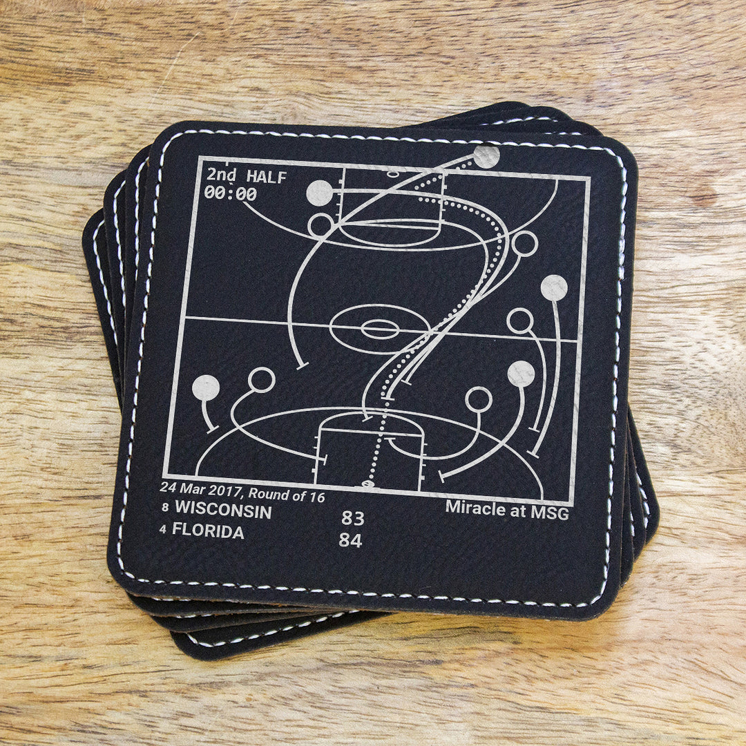 Greatest Florida Basketball Plays: Leatherette Coasters (Set of 4)