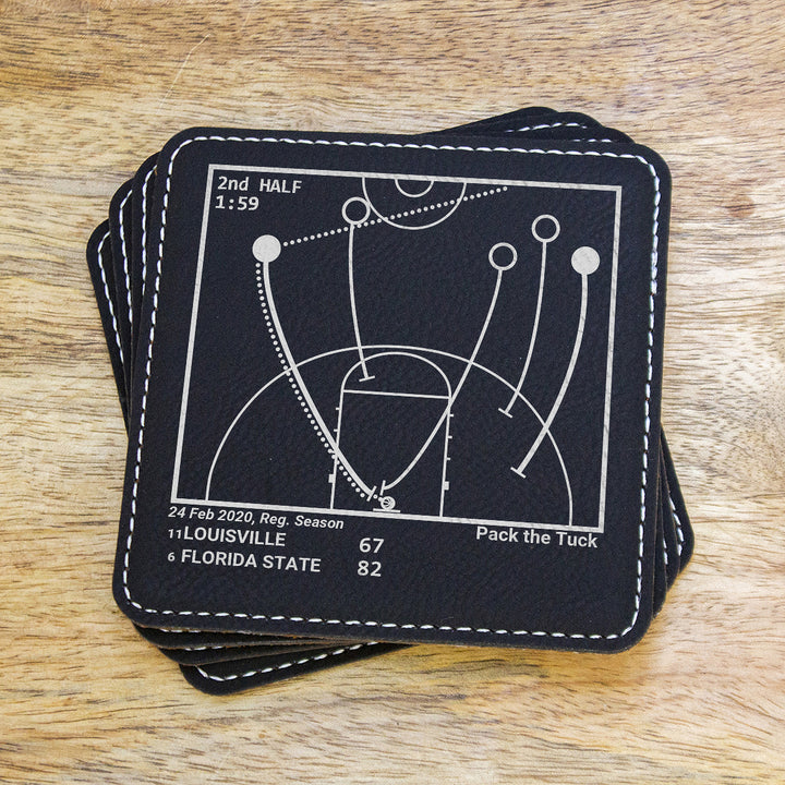 Greatest Florida State Basketball Plays: Leatherette Coasters (Set of 4)