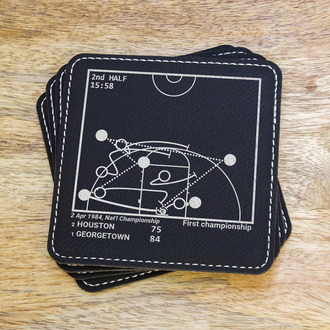 Greatest Georgetown Basketball Plays: Leatherette Coasters (Set of 4)