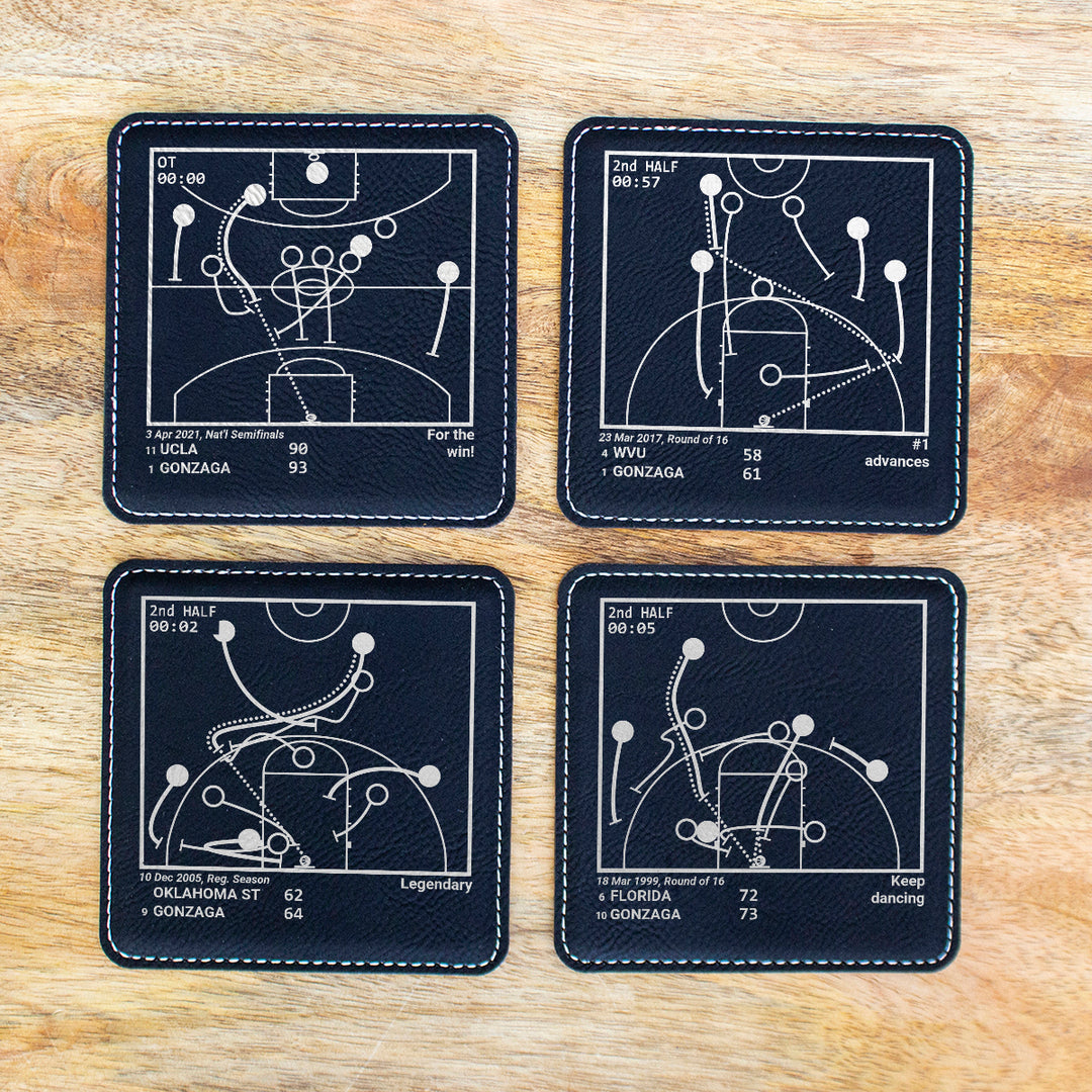 Gonzaga Basketball Greatest Plays: Leatherette Coasters (Set of 4)