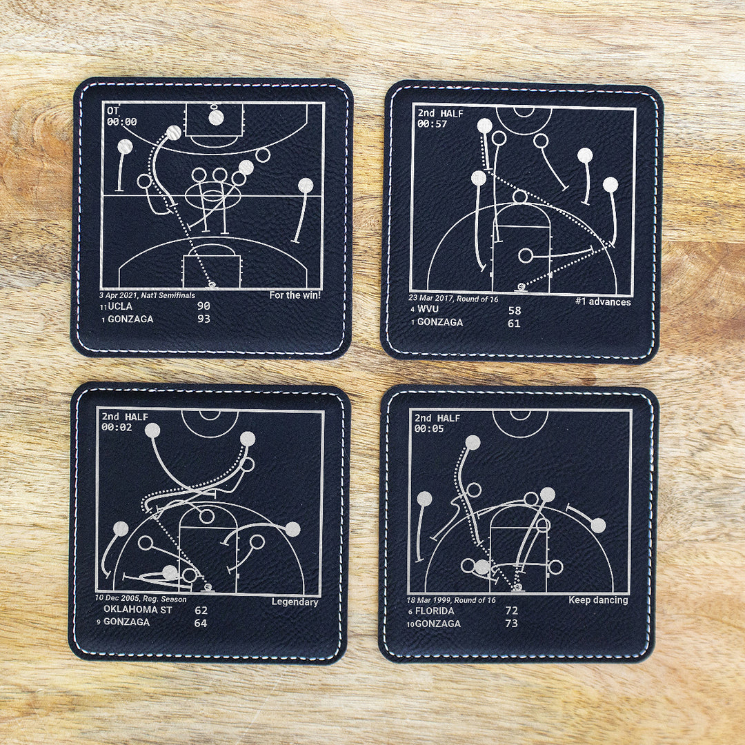 Greatest Gonzaga Basketball Plays: Leatherette Coasters (Set of 4)