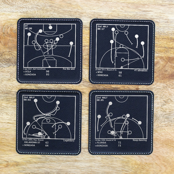 Greatest Gonzaga Basketball Plays: Leatherette Coasters (Set of 4)