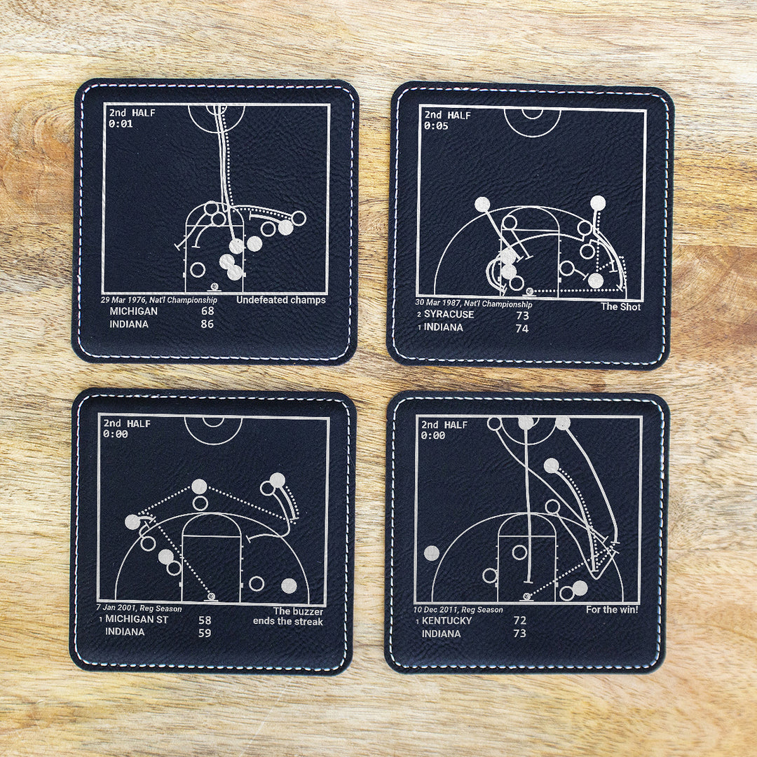 Greatest Indiana Basketball Plays: Leatherette Coasters (Set of 4)