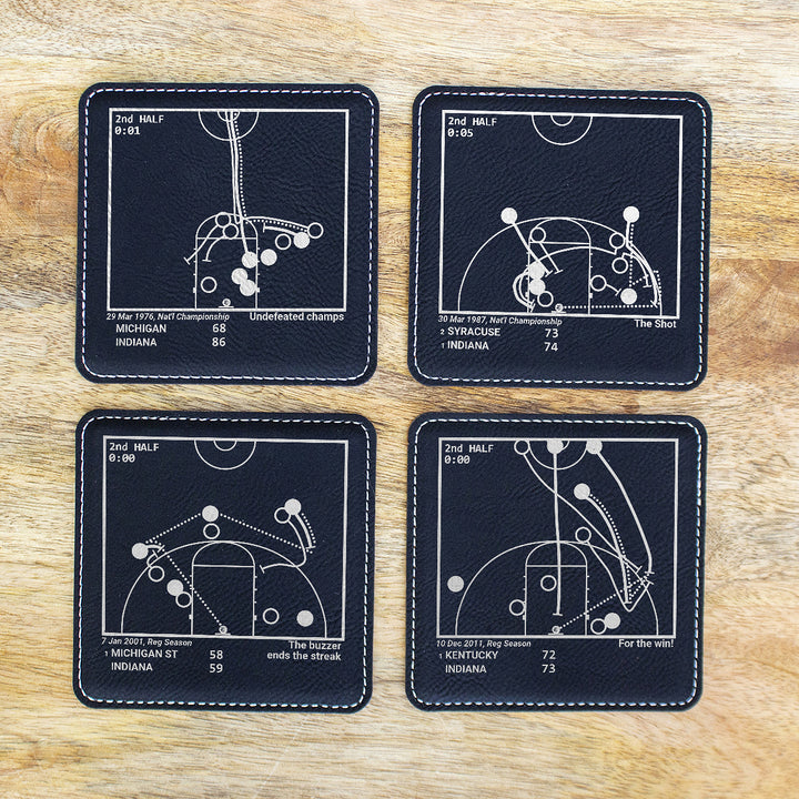 Greatest Indiana Basketball Plays: Leatherette Coasters (Set of 4)