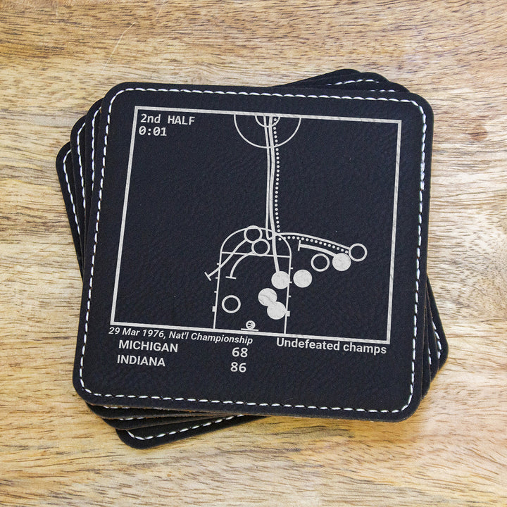 Greatest Indiana Basketball Plays: Leatherette Coasters (Set of 4)