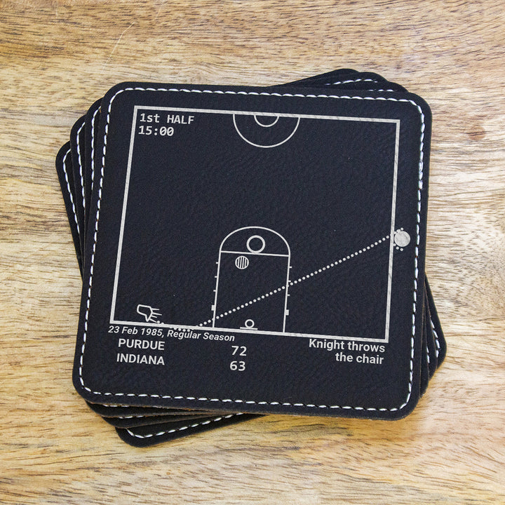 Knight Throws the Chair Play: Leatherette Coasters (Set of 4)