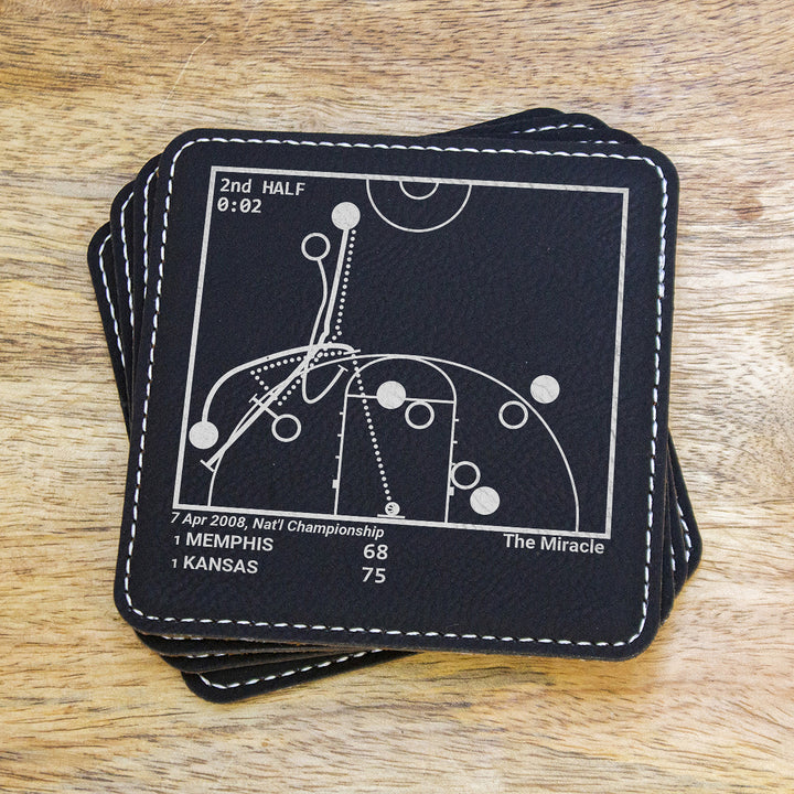 Greatest Kansas Basketball Plays: Leatherette Coasters (Set of 4)