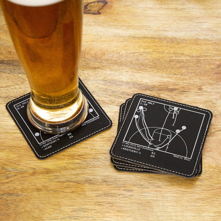 Greatest Kentucky Basketball Plays: Leatherette Coasters (Set of 4)