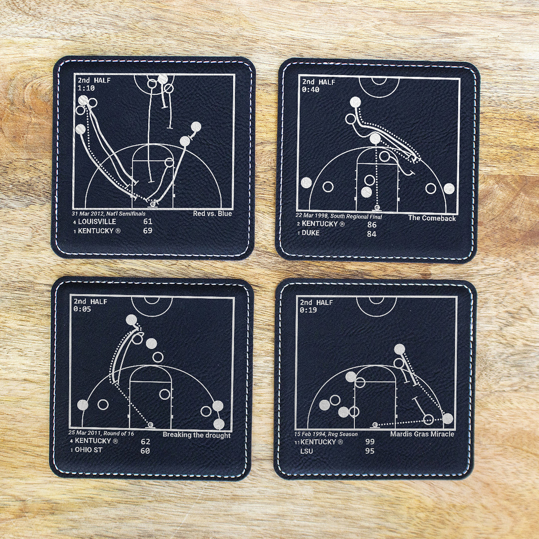 Greatest Kentucky Basketball Plays: Leatherette Coasters (Set of 4)