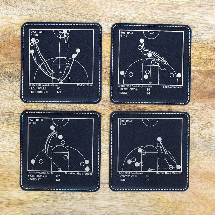 Greatest Kentucky Basketball Plays: Leatherette Coasters (Set of 4)