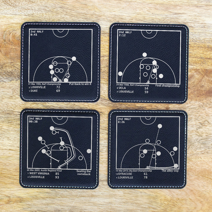Greatest Louisville Basketball Plays: Leatherette Coasters (Set of 4)