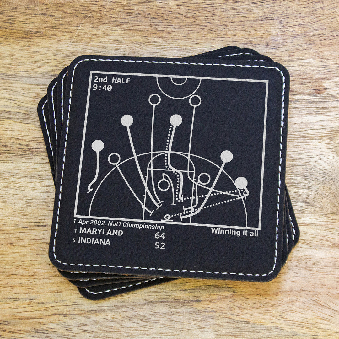 Greatest Maryland Basketball Plays: Leatherette Coasters (Set of 4)