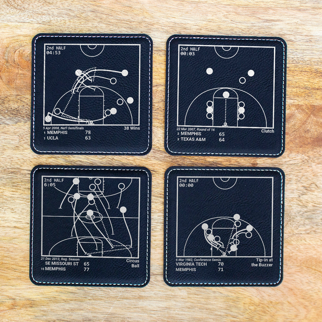 Memphis Basketball Greatest Plays: Leatherette Coasters (Set of 4)