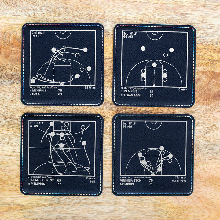 Memphis Basketball Greatest Plays: Leatherette Coasters (Set of 4)