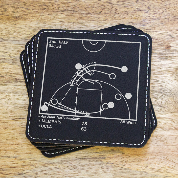 Greatest Memphis Basketball Plays: Leatherette Coasters (Set of 4)