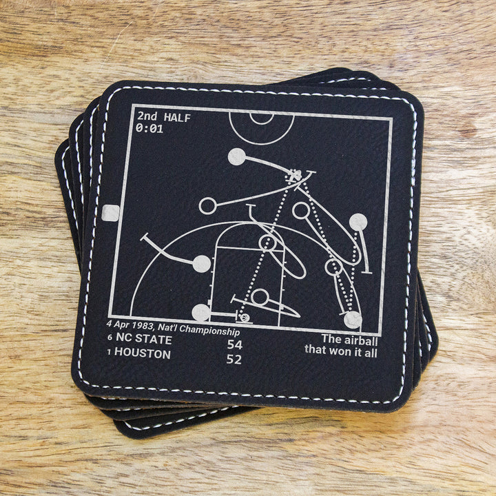Greatest NC State Basketball Plays: Leatherette Coasters (Set of 4)