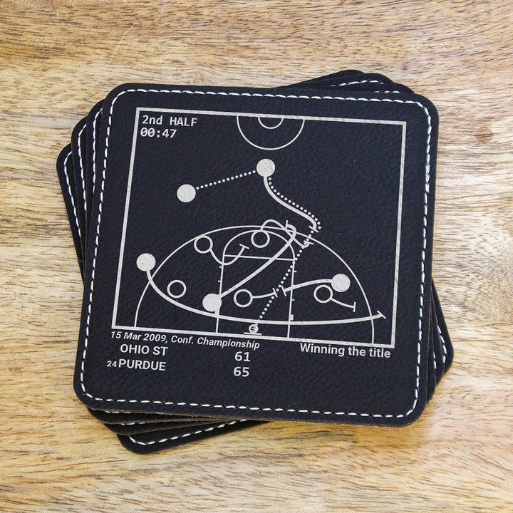 Greatest Purdue Basketball Plays: Leatherette Coasters (Set of 4)