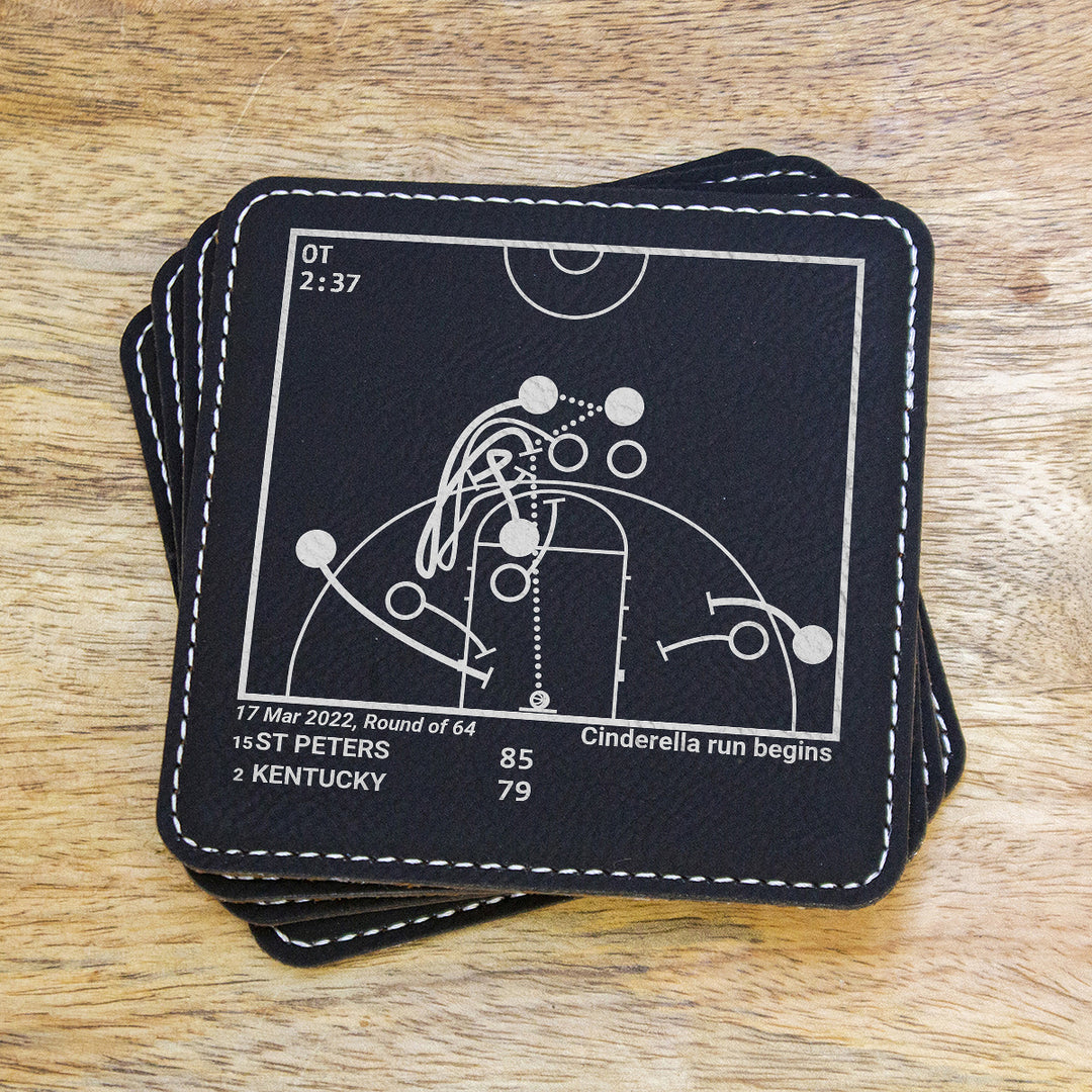 Greatest St. Peter's Basketball Plays: Leatherette Coasters (Set of 4)