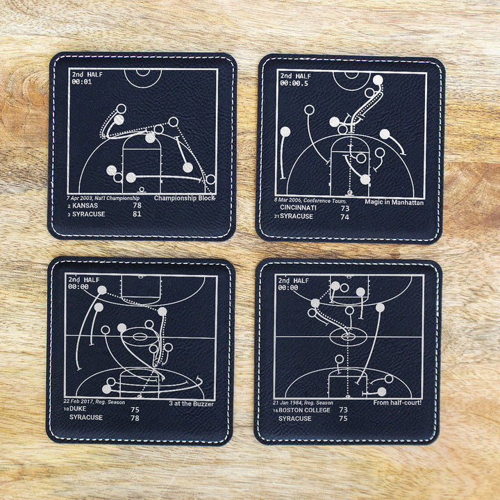 Greatest Syracuse Basketball Plays: Leatherette Coasters (Set of 4)