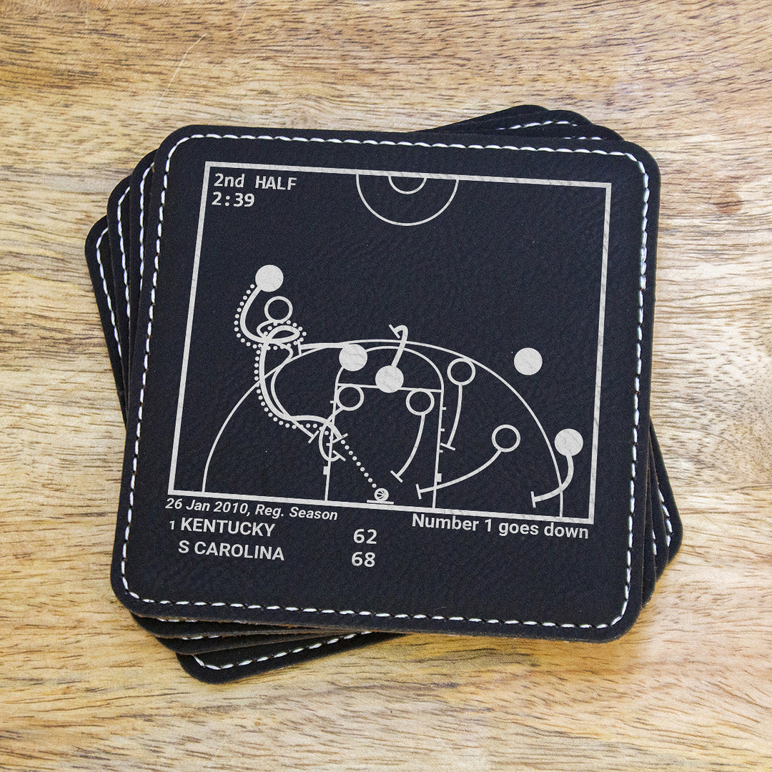 Greatest South Carolina Basketball Plays: Leatherette Coasters (Set of 4)