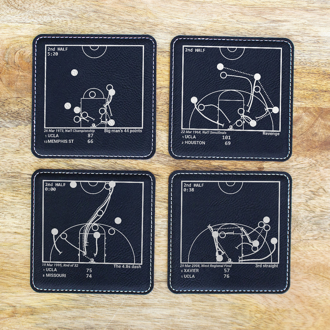 Greatest UCLA Basketball Plays: Leatherette Coasters (Set of 4)