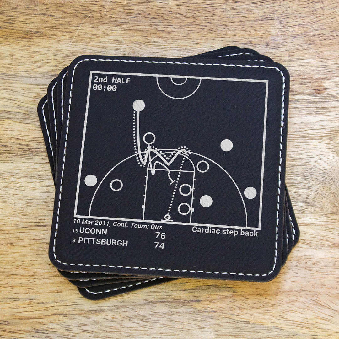 Greatest UCONN Basketball Plays: Leatherette Coasters (Set of 4)