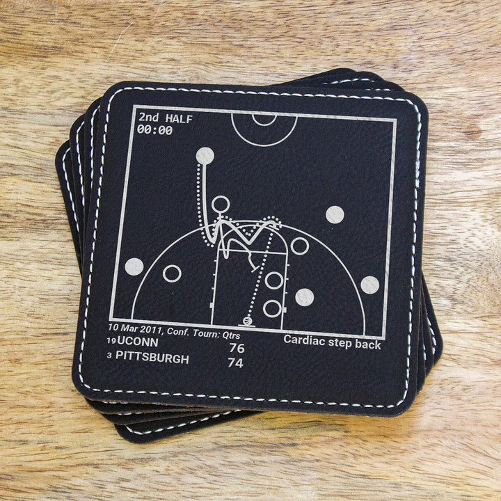 Greatest UCONN Basketball Plays: Leatherette Coasters (Set of 4)