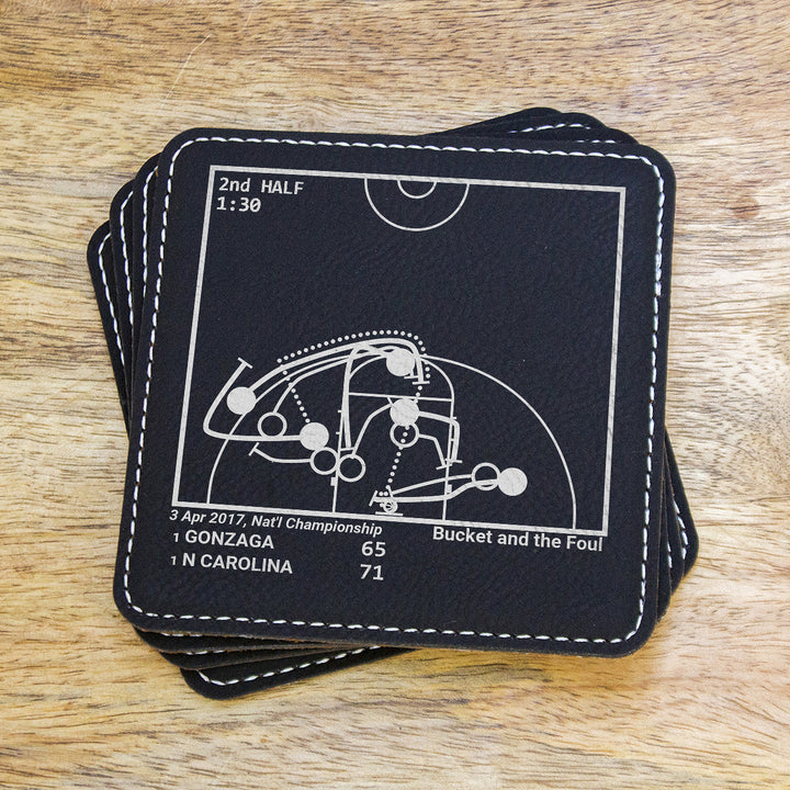 Greatest UNC Basketball Plays: Leatherette Coasters (Set of 4)