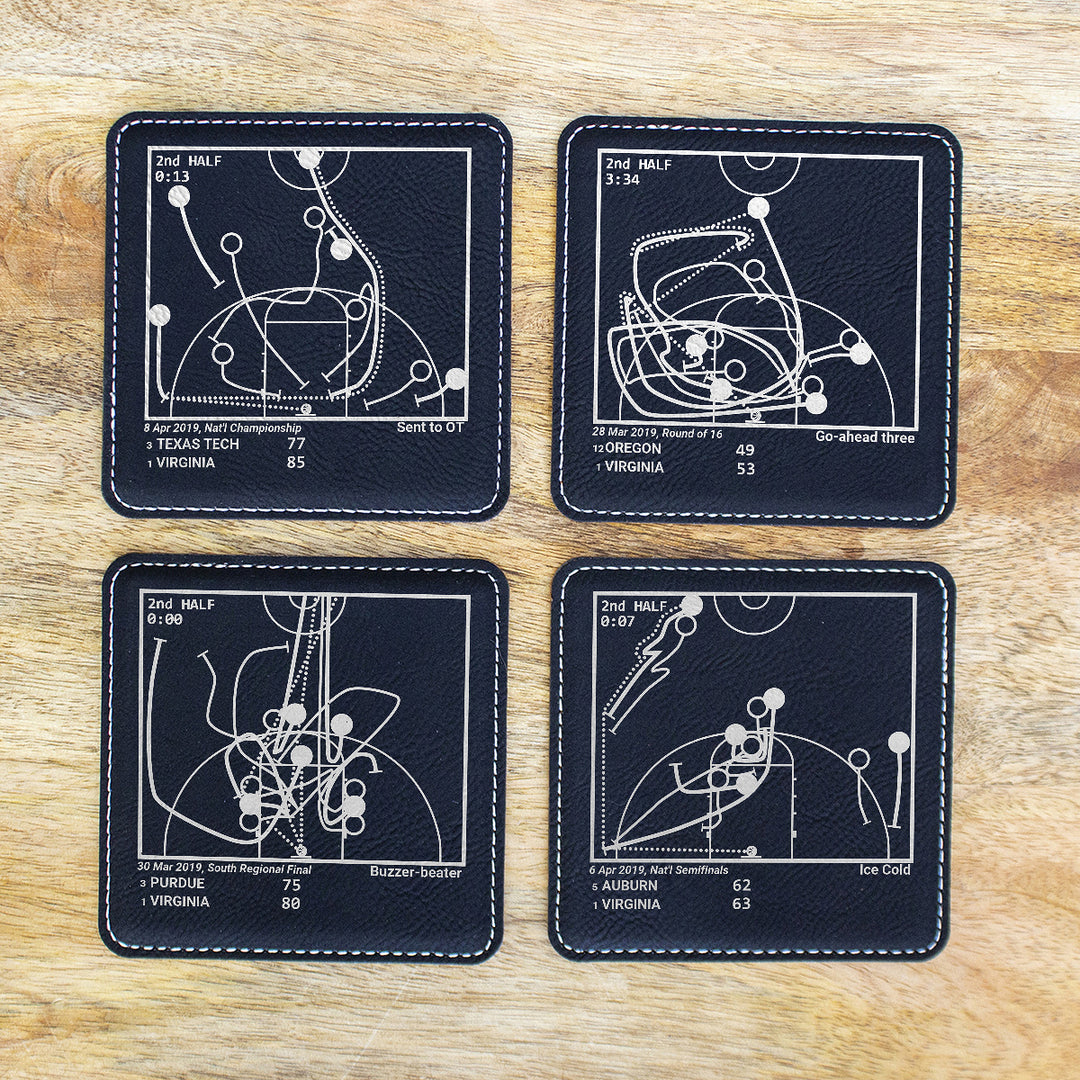 <b>2019 Champions</b> Virginia Basketball Plays: Leatherette Coasters (Set of 4)