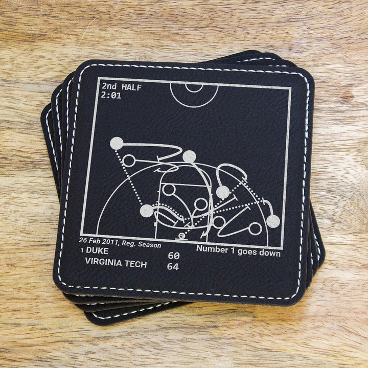 Greatest Virginia Tech Basketball Plays: Leatherette Coasters (Set of 4)