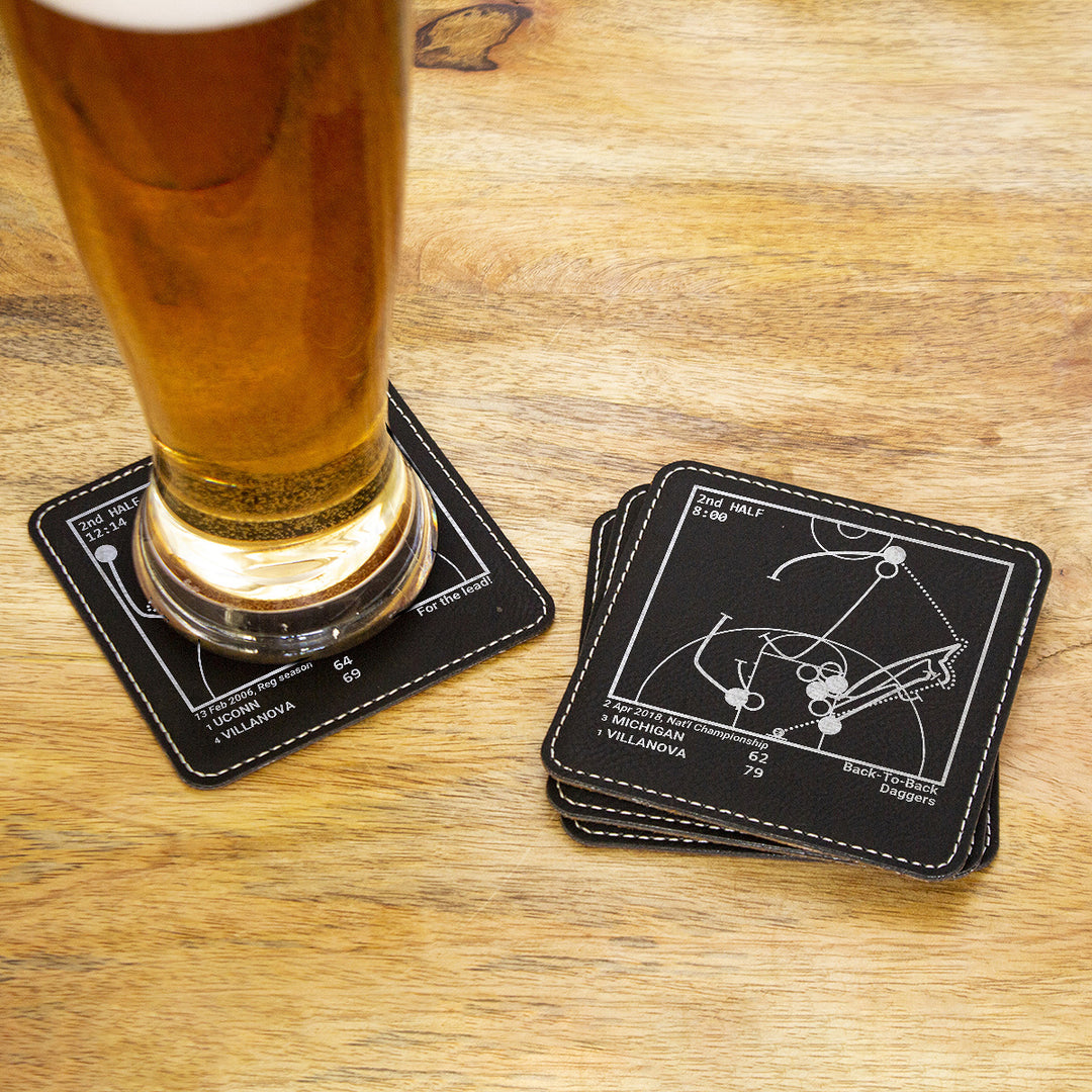 Greatest Villanova Basketball Plays: Leatherette Coasters (Set of 4)