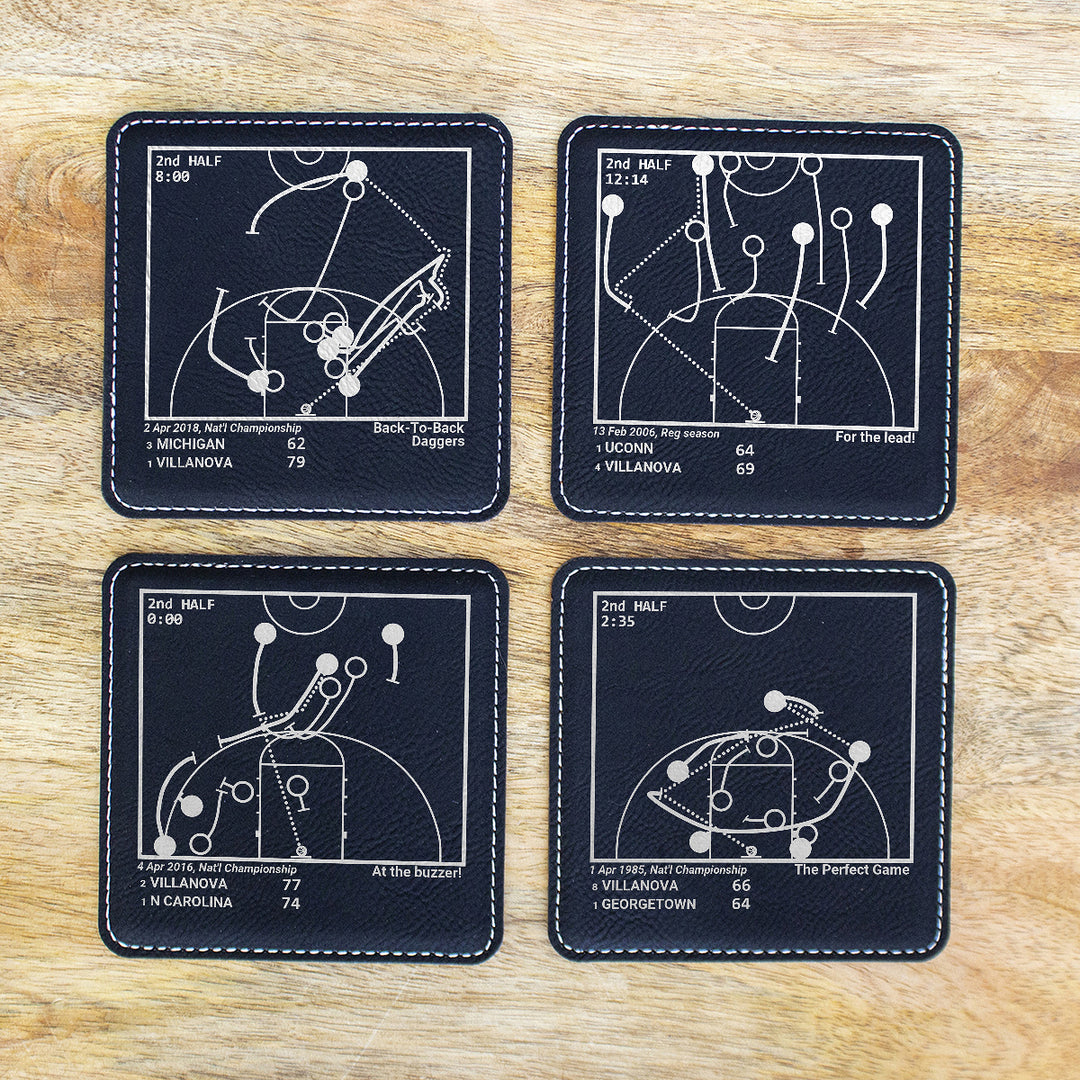 Greatest Villanova Basketball Plays: Leatherette Coasters (Set of 4)