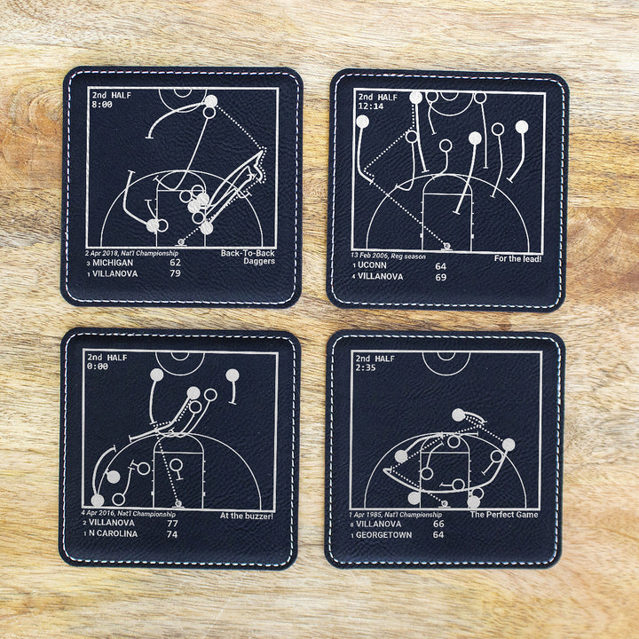 Greatest Villanova Basketball Plays: Leatherette Coasters (Set of 4)