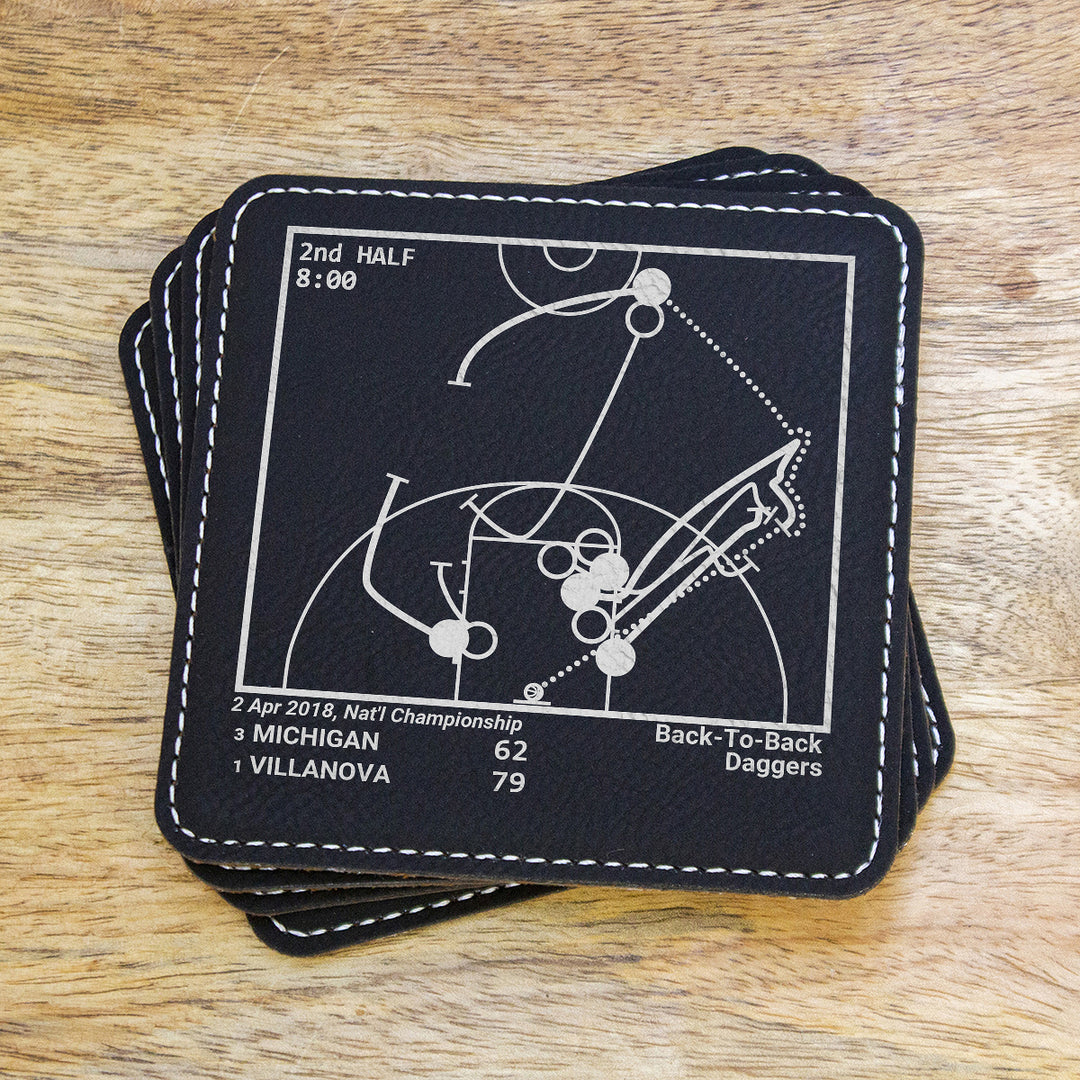 Greatest Villanova Basketball Plays: Leatherette Coasters (Set of 4)