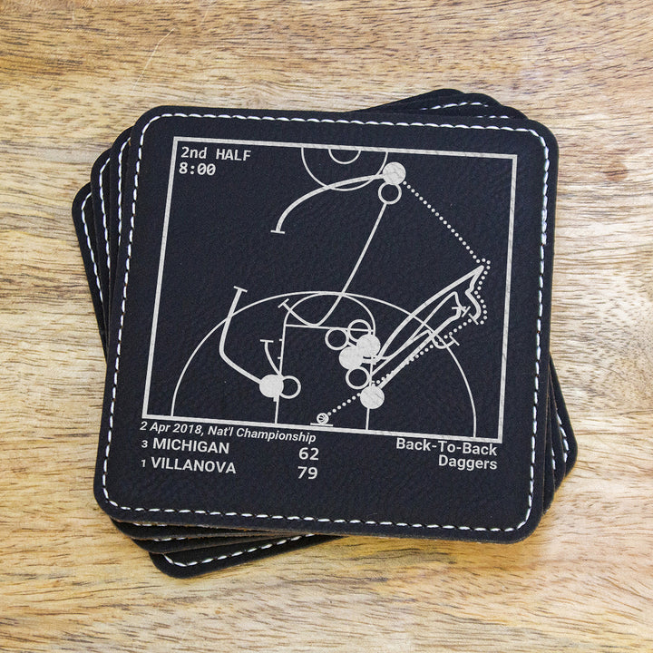 Greatest Villanova Basketball Plays: Leatherette Coasters (Set of 4)