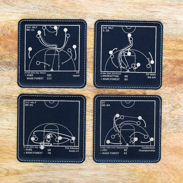 Wake Forest Basketball Greatest Plays: Leatherette Coasters (Set of 4)