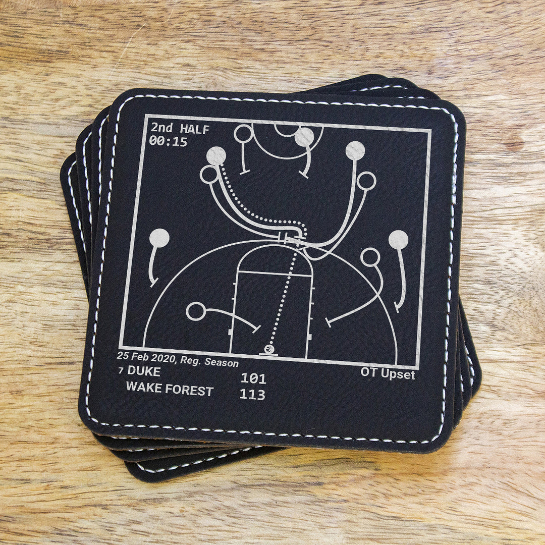Greatest Wake Forest Basketball Plays: Leatherette Coasters (Set of 4)