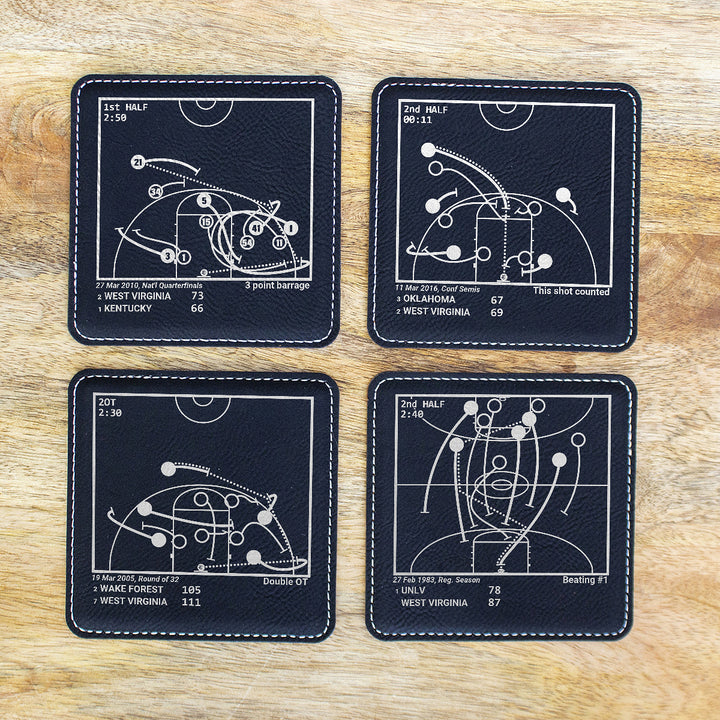 Greatest West Virginia Basketball Plays: Leatherette Coasters (Set of 4)