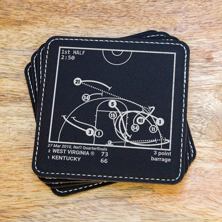 West Virginia Basketball Greatest Plays: Leatherette Coasters (Set of 4)