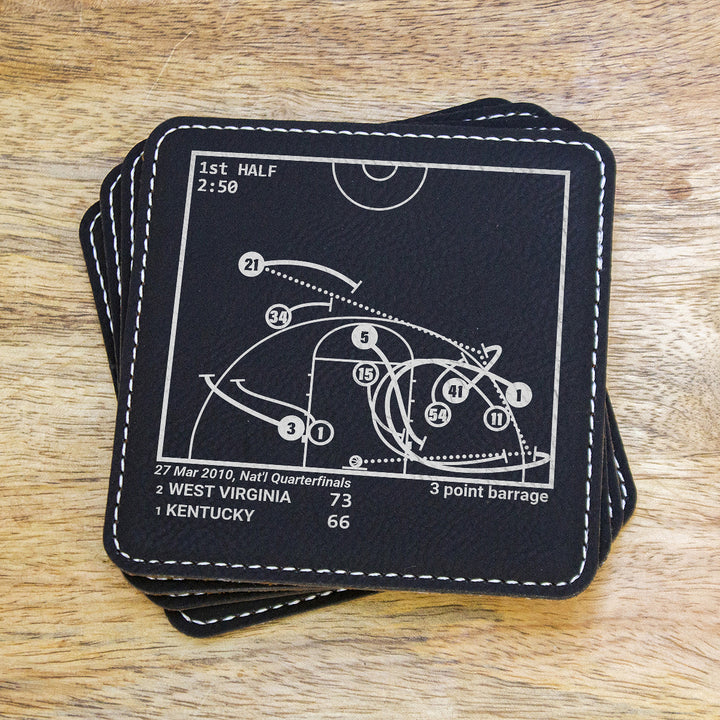 Greatest West Virginia Basketball Plays: Leatherette Coasters (Set of 4)