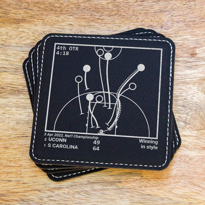 South Carolina Basketball Women's Greatest Plays: Leatherette Coasters (Set of 4)